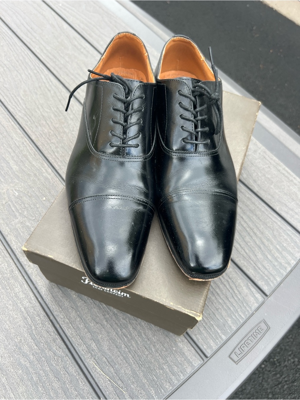 Florsheim Mens Black Cap Toe Dress Shoes Sz 10.5 D - Picture 2 of 9